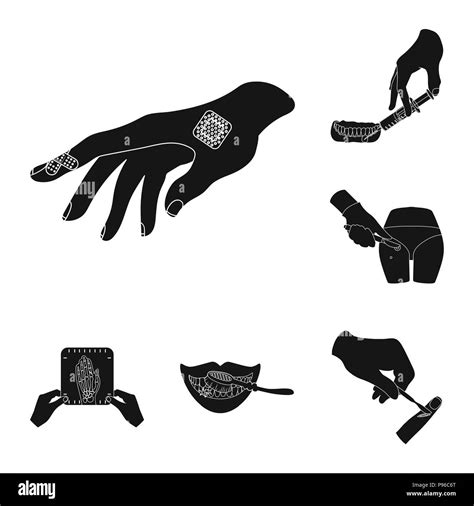 Manipulation By Hands Black Icons In Set Collection For Design Hand