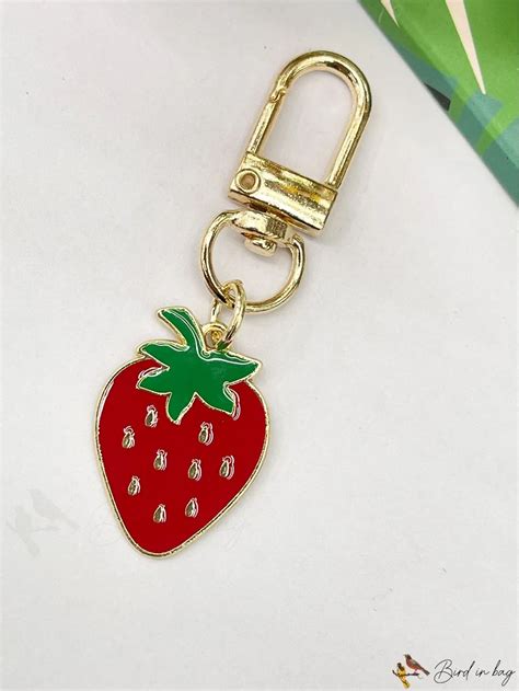 Birdinbag Strawberry Bag Charm Adorable And Stylish Accessory