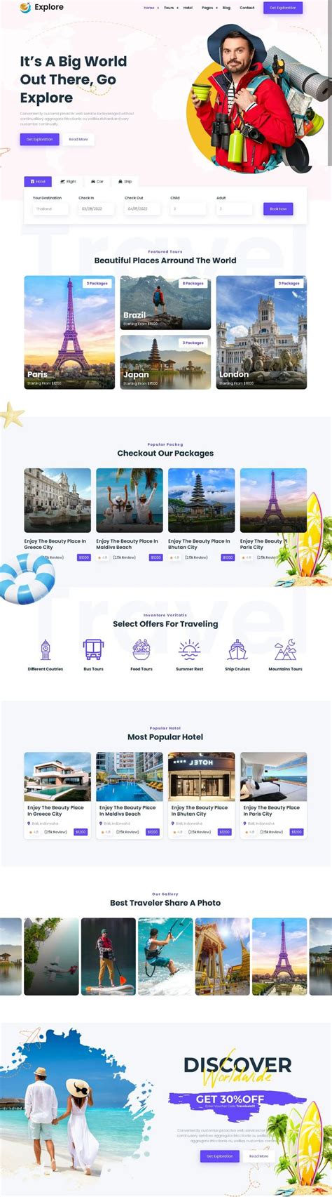 Pleasing Travel Website Templates | EntheosWeb in 2024 | Travel website ...