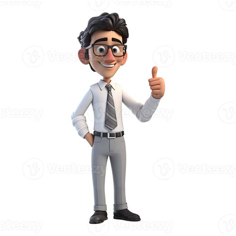 3d Cartoon Businessman On Transparent Background 24346420 Png