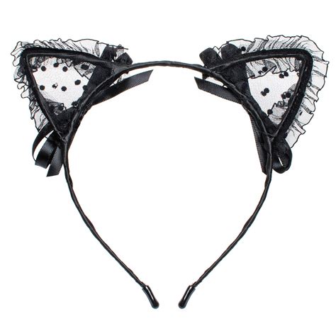 Luoem Mignon Hairband Dentelle Cat Oreilles Bandeau Pour Xmas