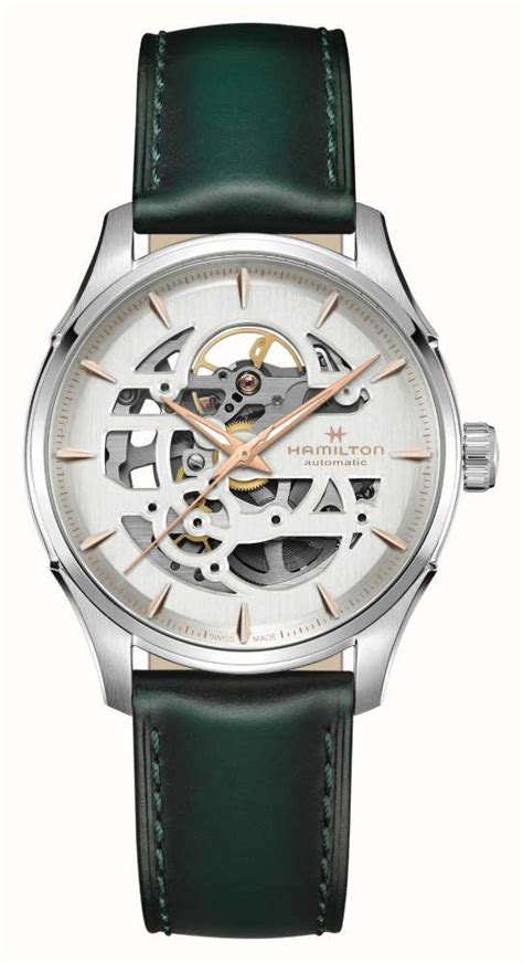 Hamilton Jazzmaster Skeleton Automatic Mm White Dial Green