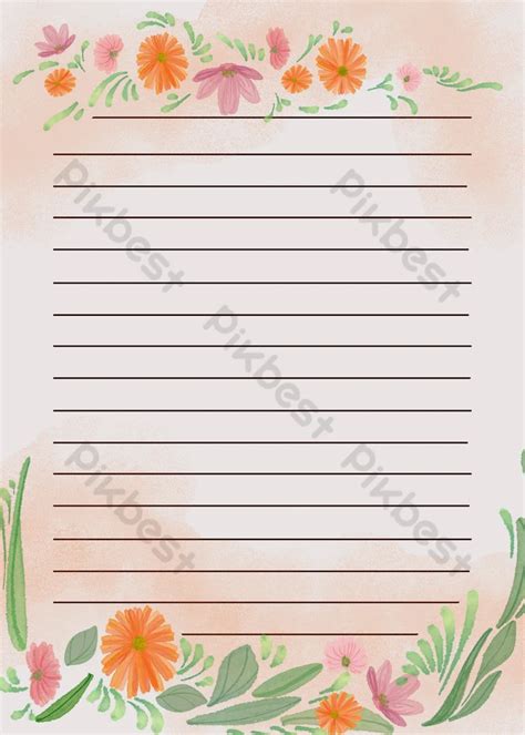 Floral Letters Dreamy Letter Paper Background | PSD Free Download - Pikbest