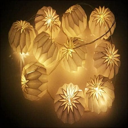 Raonshua Paper Lantern Outdoor Indoor Lantern Lights String 10 White Paper Lanterns Lights for ...