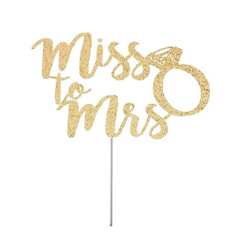 Miss To Mrs Cake Topper Engagement Cake Topper Future Mrs Glitter