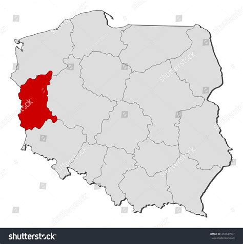 Map Poland Lubusz Stock Vector Royalty Free 418845967 Shutterstock