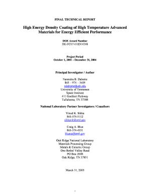 Fillable Online Eere Energy Itp Materials This Final Technical Report