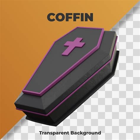 Premium PSD 3d Coffin Icon Halloween Illustration