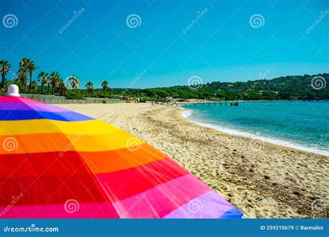 Crystal Clear Blue Water Of Legendary Pampelonne Beach Near Saint