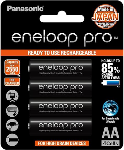 Panasonic Eneloop Pro Aa Pre Charged Rechargeable Batteries Pack Bk