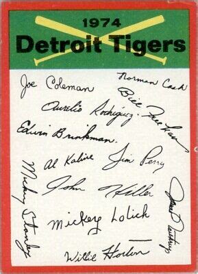 1974 Topps Team Checklists Two Stars Unmarked NNO Detroit Tigers EBay