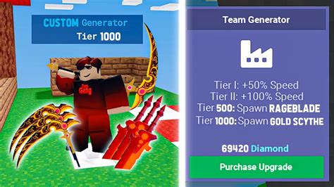 I Made A CUSTOM TIER 1000 GENERATOR In Roblox Bedwars YouTube