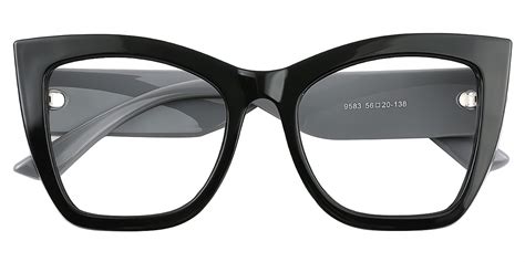 Wilder Black Butterfly Chic Oversized Plastic Eyeglasses | Muukal.com