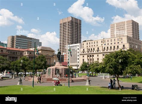 Statue Of Paul Kruger On Church Square Pretoria South Africa Stock