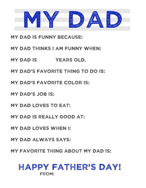 Free Fathers Day Printables