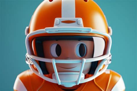 Premium Photo | A cute friendly d american football player character d ...