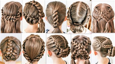 10 Simple And Beautiful Hairstyles For Every Day Easy Braided Hairstyles Youtube