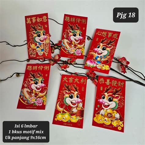 Jual Angpao Sincia Shio Naga Isi Panjang Persegi Angpau Imlek