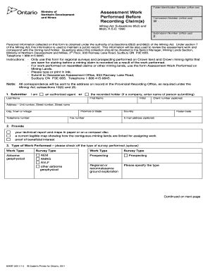 Fillable Online Forms Ssb Gov On Assessment Work Performed Before