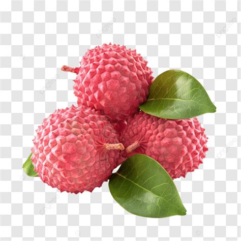 Fresh Lychees Isolated Mockupa Red Lychee Fruit With Green Leaves