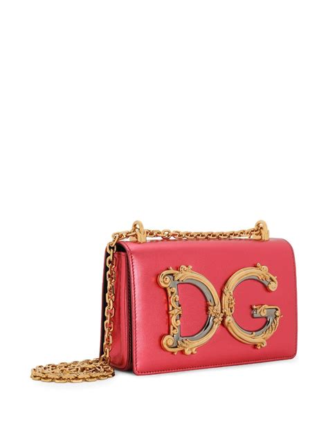 Dolce And Gabbana Dg Girls Leather Shoulder Bag Pink Farfetch