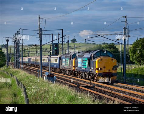 2 Direct Rail Services Class 37 Locomotives 37602 37605 Hauling The 3 Peaks By Rail Charter