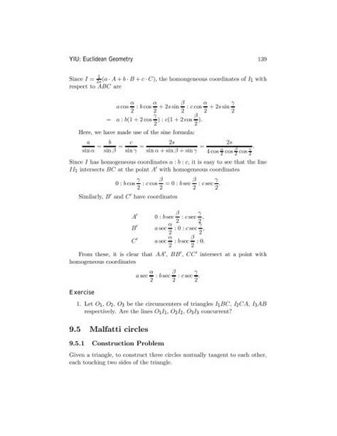 YIU: Euclidean Geometry 1