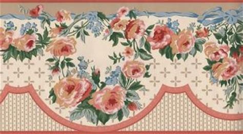 Wallpaper Border Victorian Floral Bouquet Swag