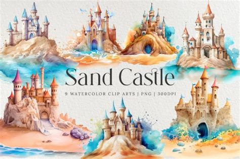 Watercolor Sand Castle Graphic By Jellafornie Creative Fabrica