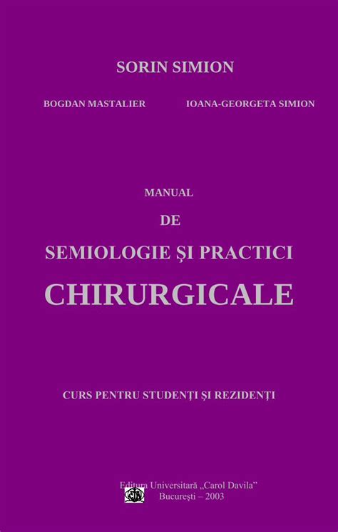 PDF Manual De Semiologie Si Practici Chirugicale Sorin Simion