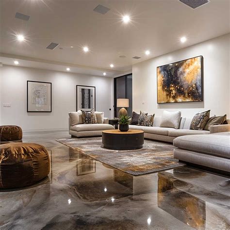 Sleek Basement Flooring Ideas With Polished Concrete K