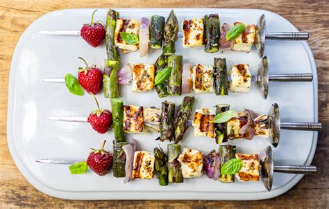 Grilled Halloumi Skewers With Strawberry Balsamic Sauce A Zest For Life