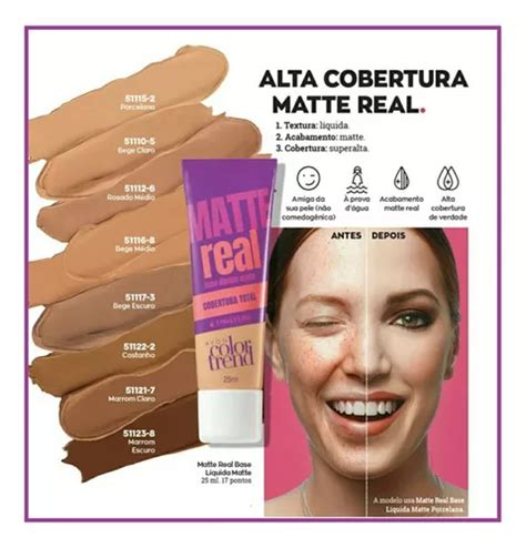 Base Líquida Matte Real Color Trend A Prova D água Avon MercadoLivre