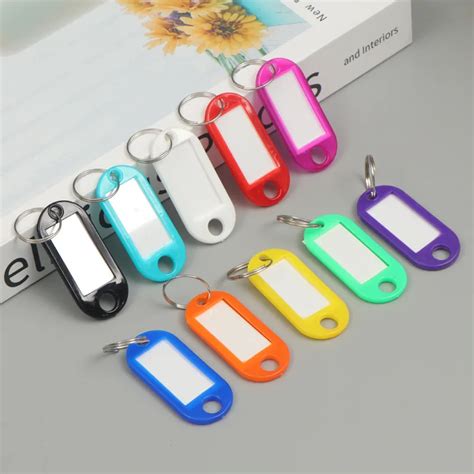 Pcs Lot Colorful Plastic Keychain Key Tags Label Numbered Name