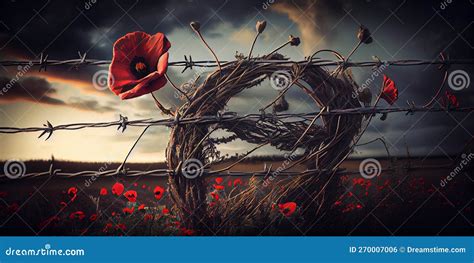 Illustration of World War One Battlefields Filled with Poppies Stock Illustration - Illustration ...