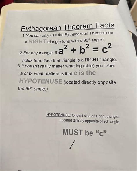 Pythagorean Theorem Facts 1 You Can Only Use The Chegg