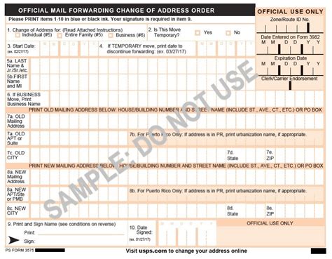 Printable Usps Change Of Address Form Printable Word Searches