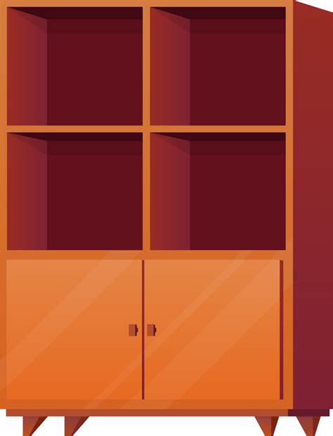 Wooden Cabinet In Cartoon Style 21849435 Png