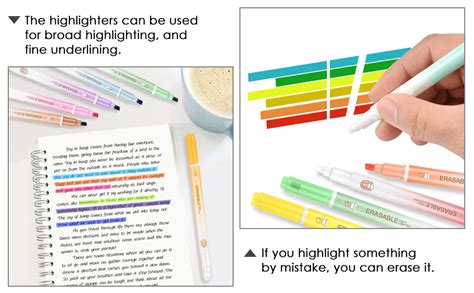 Amazon Dacono Erasable Highlighters Pcs Double Head Smooth