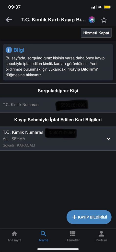 e Devlet Turkiye gov tr T C Kimlik Kartı Kayıp Bildirimini İptal