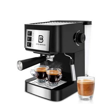 Casabrews Compact Espresso Coffee Machine With Milk Frother Wand Black