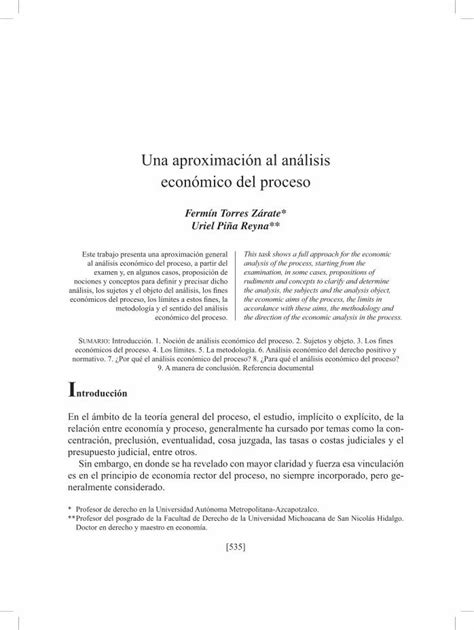 PDF Una aproximación al análisis económico del PDF file6 Teoría