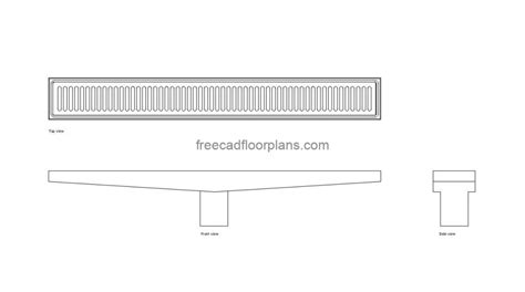 Linear Shower Drain Free CAD Drawings