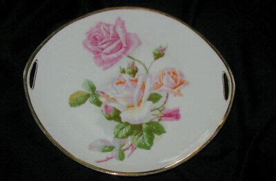 OLD C T ALTWASSER PORCELAIN CAKE SERVING PLATE W BOLD ROSES CARL