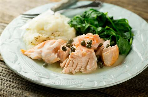 Salmon in Buttered White Wine Sauce - Framed Cooks