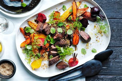 Kangaroo With Roasted Carrot Beetroot And Walnut Recipes Au