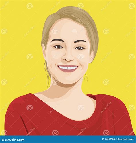 Vector Of Happy Lady Portrait Stock Illustration Illustration Of