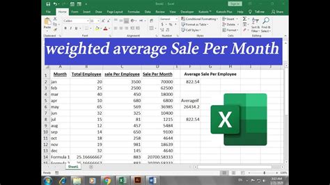 How To Calculate Weighted Average In Excel Youtube