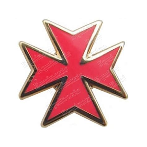 Pin s maçonnique Croix templière émaillée rouge