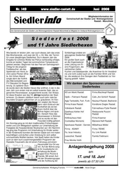 Siedlerinfo Gemeinschaft der Siedler und Wohneigentümer Rastatt